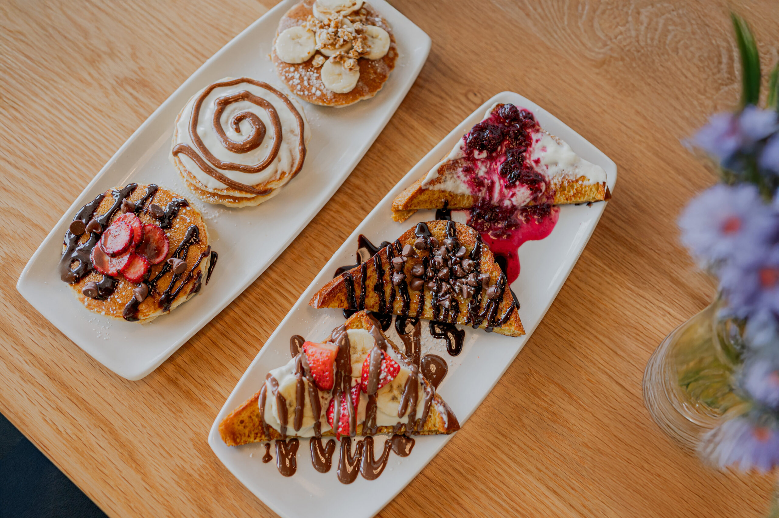 french toast and pancake flight